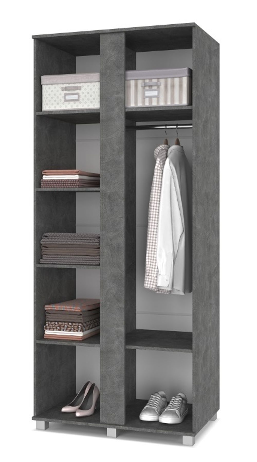 Шкаф двухстворчатый "Пандора" П22 (камень темный/ирландский дуб)