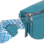 Сумка женская через плечо «ИМАНИ», цвет лазурный, три кармана, 24*19*7*5см (лейбл Ultramarine)