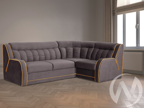 Диван угловой Блистер 2 (ДУ) GROUND 06 (песочно-серый) GROUND 14 (темно-желтый)