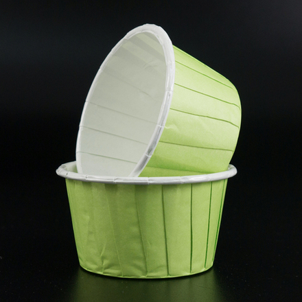 Форма бумажная МАФФИН ламинат "Зеленый/белый" d50*h40 мм. (100 шт./упак.)