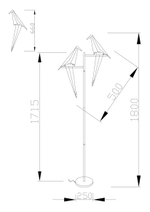 Светодиодный торшер Moderli V3075-2TL origami Birds 2*LED*6W