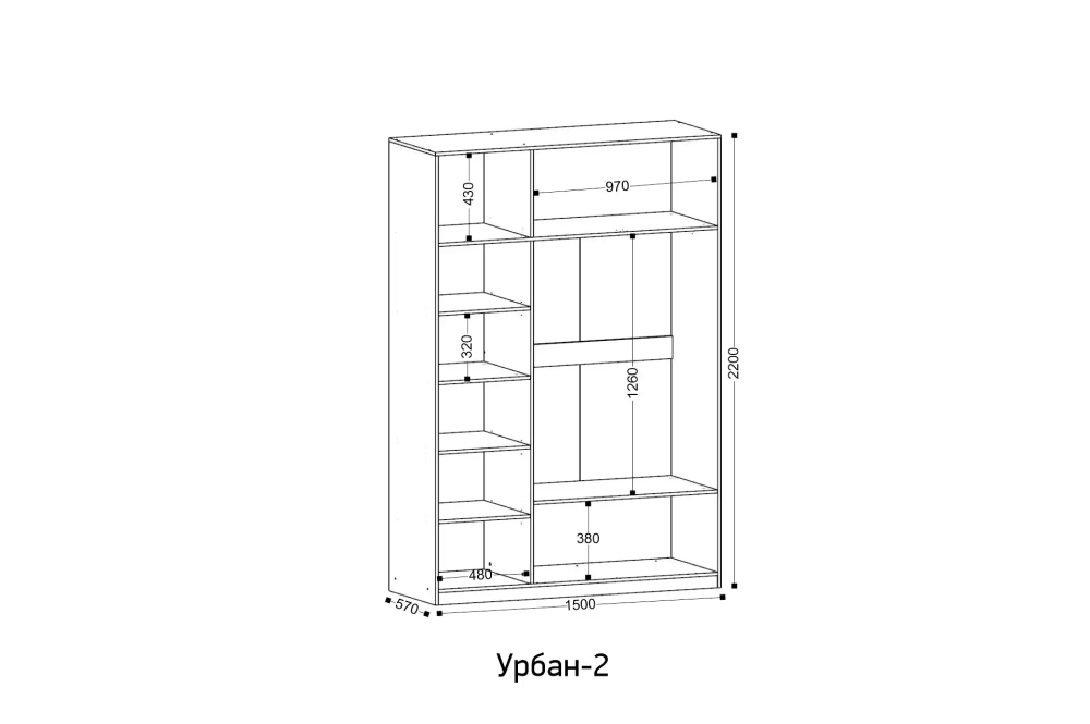 "УРБАН 2" шкаф 3-х ств.
