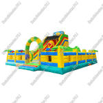 Надувной батут "Мульти-сафари крокодил" 11*10*7 м, с окнами по бокам