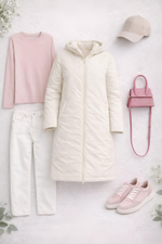 Полупальто  женское демисезонное "HN-1" молочный