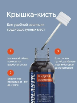 Изолента ЖИДКАЯ ИЗОЛЕНТА крышка-кисть 30 мл, черный