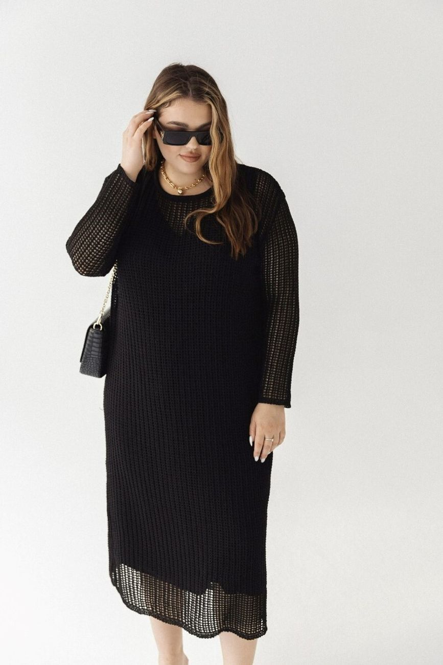Платье кроше, черный