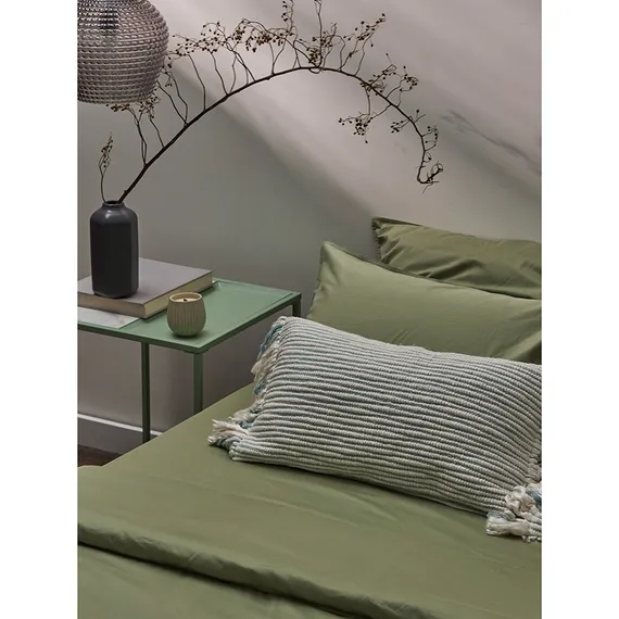 Набор из двух наволочек из сатина цвета шалфея с брашинг-эффектом из коллекции essential