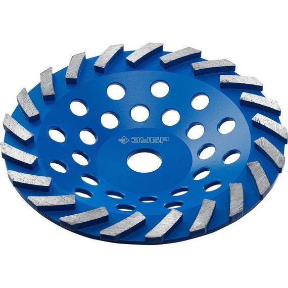ЗУБР Турбо, d 180 мм, сегментная алмазная шлифовальная чашка, Профессионал (33370-180)