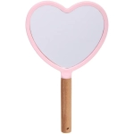 Зеркало косметическое с ручкой «Cute look - Королева», сердце, цвет пудровый 14*23,3см