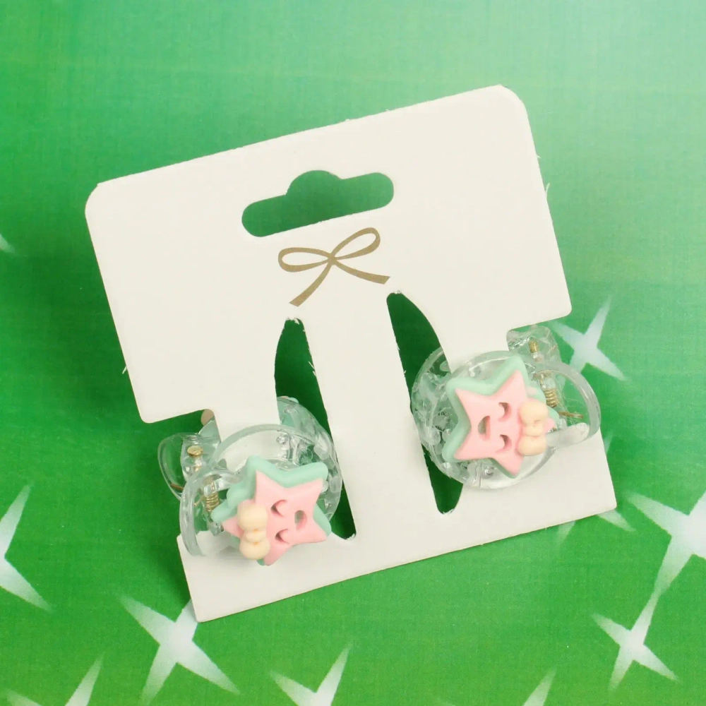 Заколки - крабы для волос детские 2шт на блистере «Little Lolly», звездочки, 2.2 см