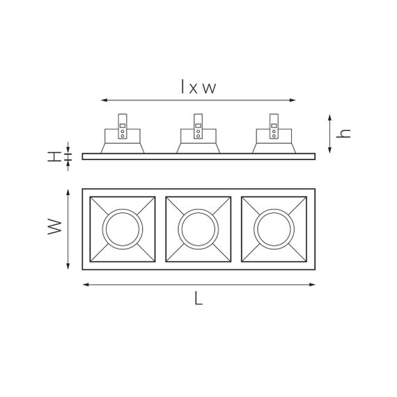 Комплект из светильников и рамки Lightstar Domino Quadro (214536+214507+214507+214506) D536070706