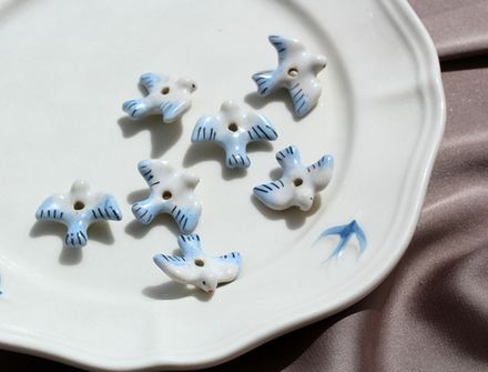 Бусина "Голубь", 14х16,5мм, керамика