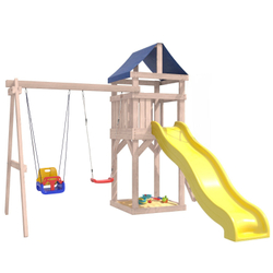 Детская площадка неокрашенная Сlassic с качелями лодочка и 3 в 1 IgroWoods для улицы и дачи