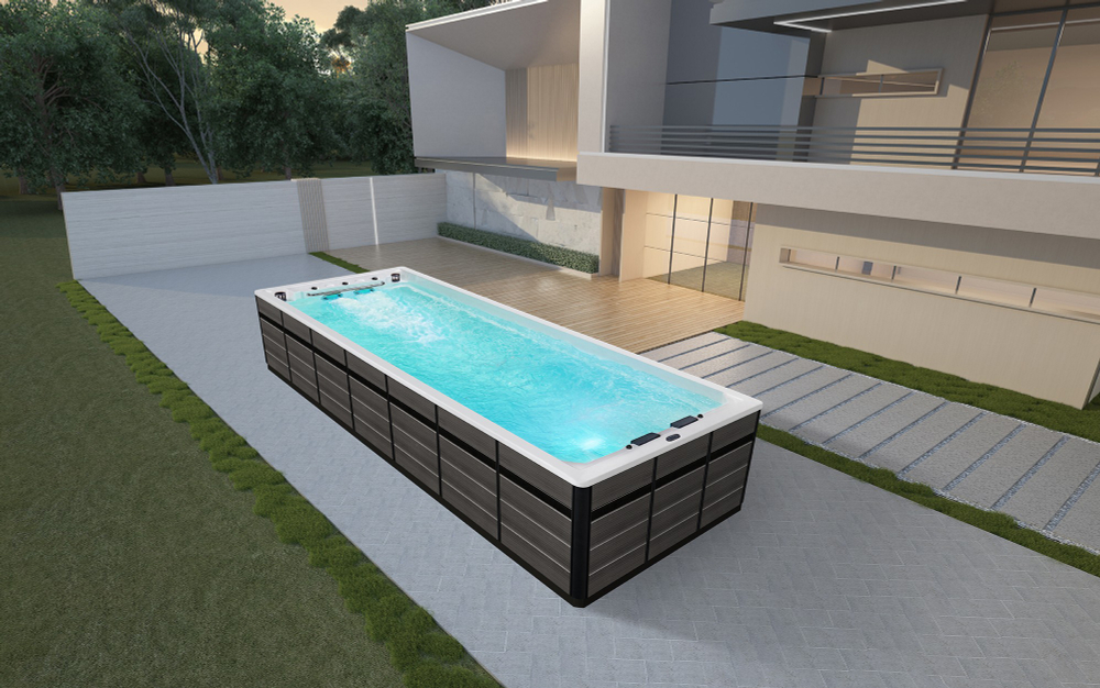 Большой плавательный гидромассажный спа-бассейн Victoria Star VS-M803 с ламинарным противотоком