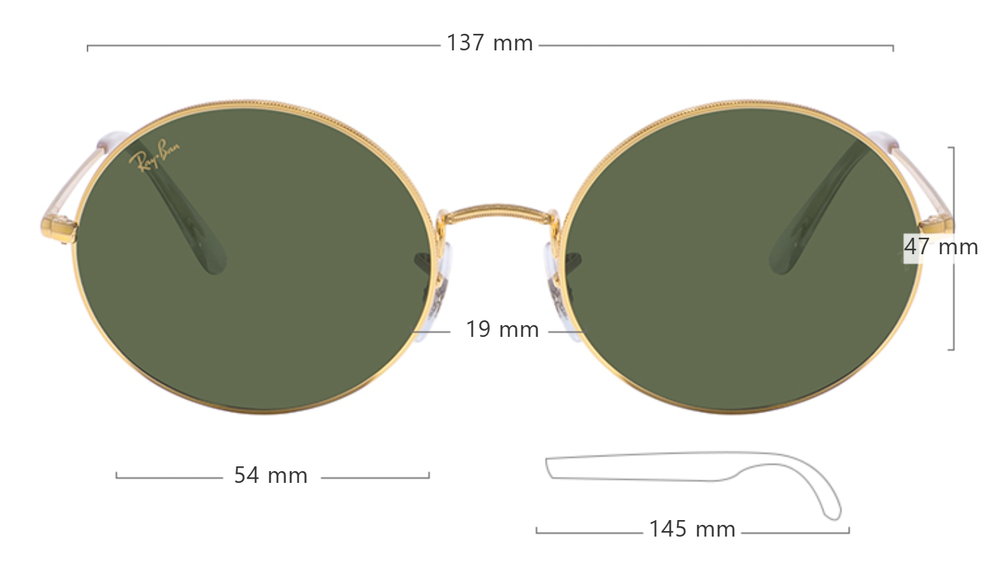 Ray Ban Oval rb 1970 9149/3f / 54 mm