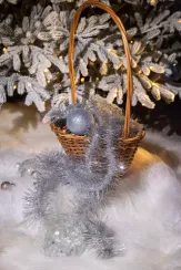 Мишура Винтажная д.75 мм., дл.2,7 м.,серебро, КАЗ КОМ (М-128/серебро)