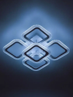 Люстра потолочная светодиодная с пультом ДУ Rivoli Nikki 6112-105 белая 80 Вт LED 2800К - 6200К, светильник на кухню, в детскую, в спальню