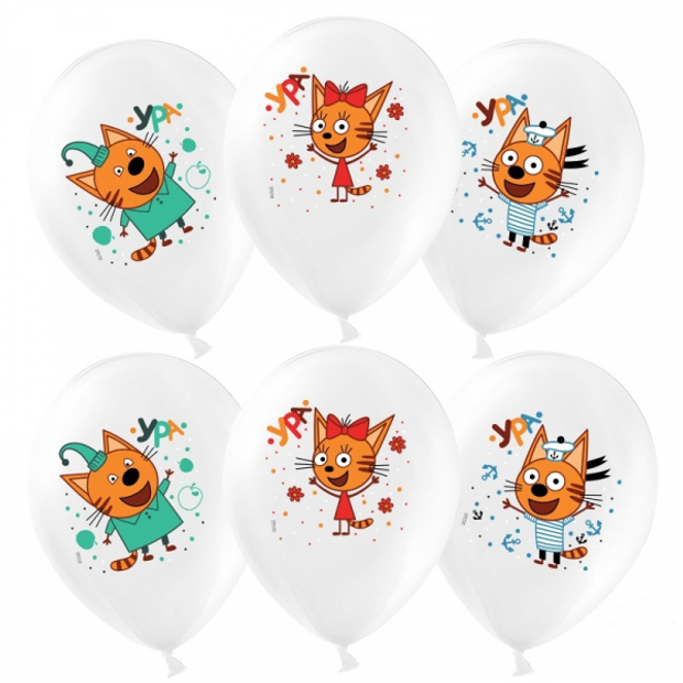 Шары с рисунками и надписями три кота №36