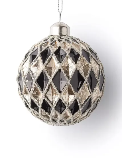 Винтажный стеклянный шар Драгоценные грани - Агат 10 см., 1 шт., Karlsbach (13140)