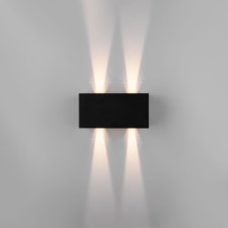 Уличный настенный светодиодный светильник с регулируемыми лучами WINNER DOUBLE LED IP54 35137/W черный