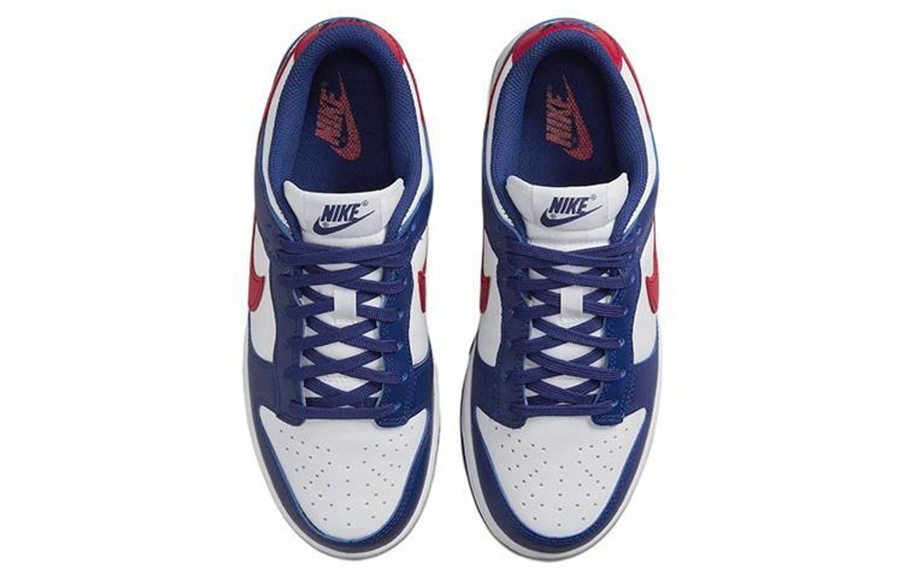 Кроссовки Nike Dunk Low "White And University Red" (Женская размерная сетка)