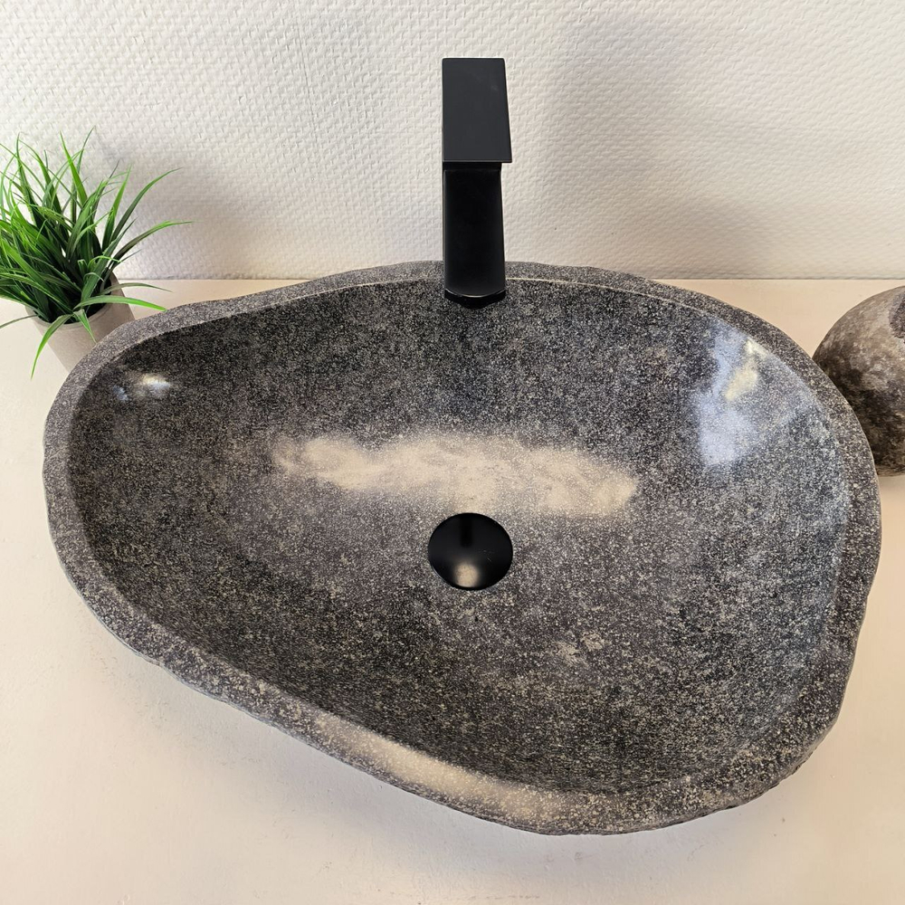 Раковина из речного камня RS-66027 57х42х15 из натурального камня