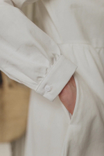 Платье оверсайз с защипами на груди из джинсы Айвори