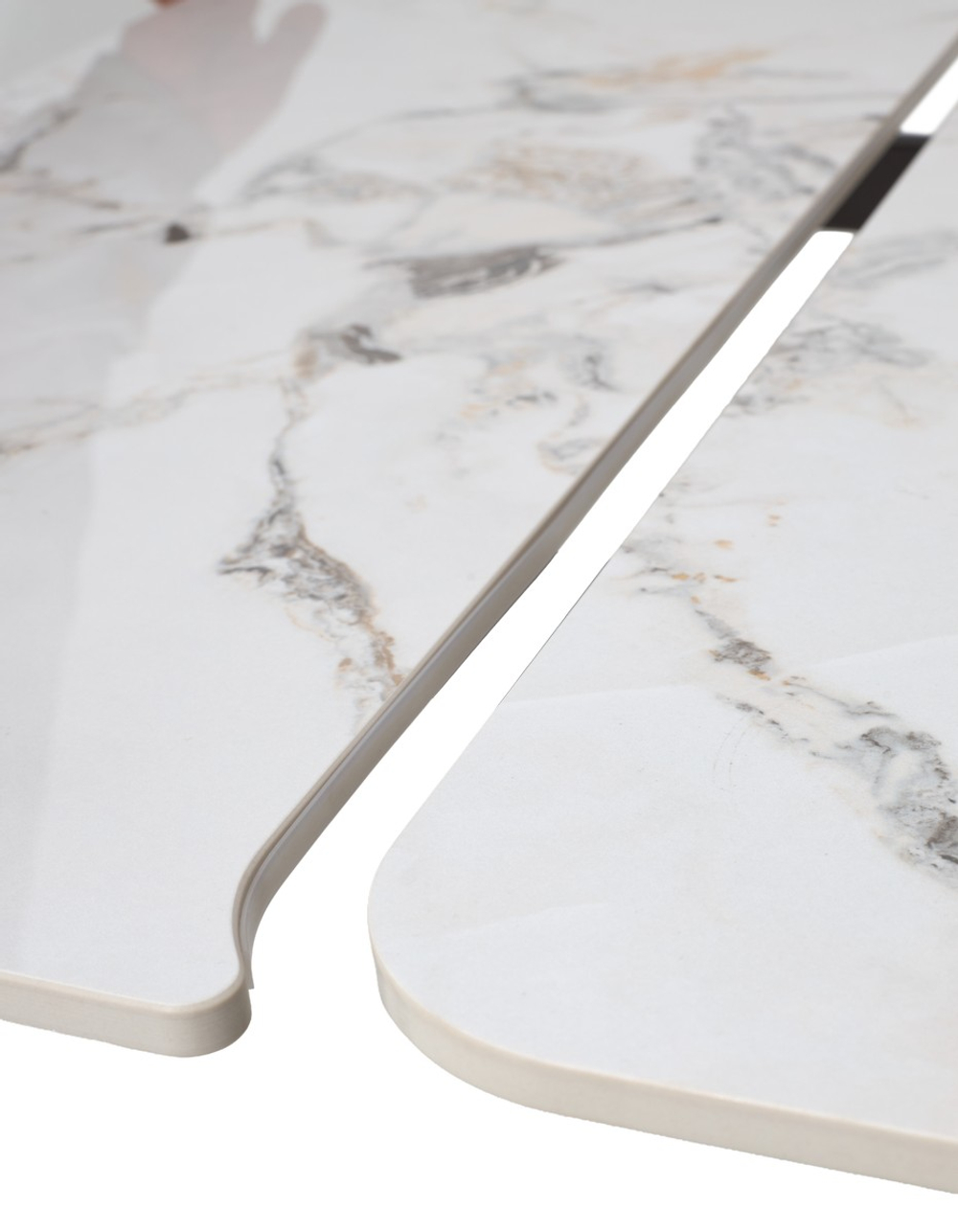 Стол EDER 160 GLOSS COLD JADE SOLID CERAMIC / Орех, ®DISAUR