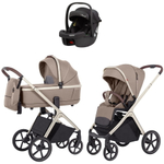 Коляска Carrello Vector CRL-6550 Ammonite AY329 Pro Absolute Black с базой Isofix 3 в 1 Walnut Beige