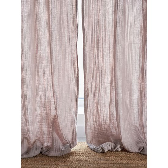 Штора из муслина бежево-серого цвета из коллекции essential, 150х290 см