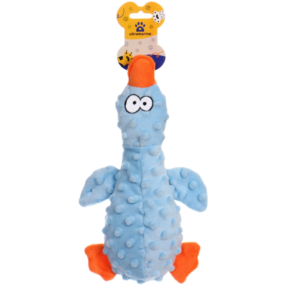 Игрушка для собак «ЗООГРАД», утка, 1 пищалка, шуршащий, 27*10*4см / 50гр (лейбл)