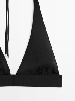 Massimo Dutti Топ бикини с треугольными чашками, черный