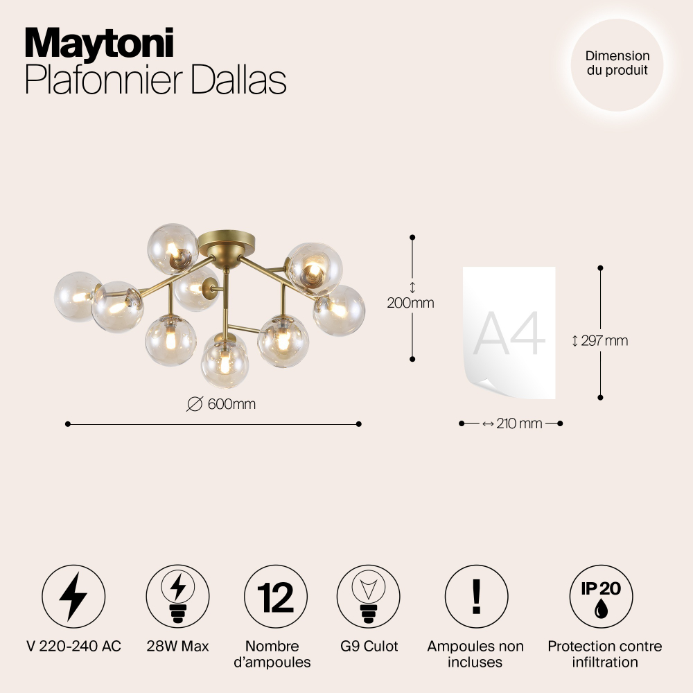 Потолочная люстра Maytoni MOD545PL-12G