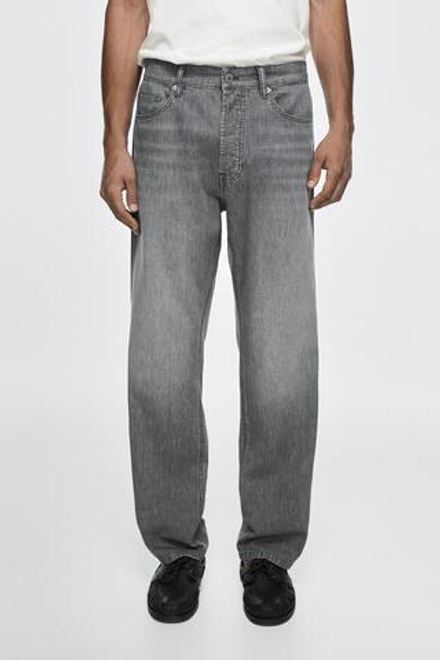 Massimo Dutti Легкие джинсы прямого кроя, серый меланж