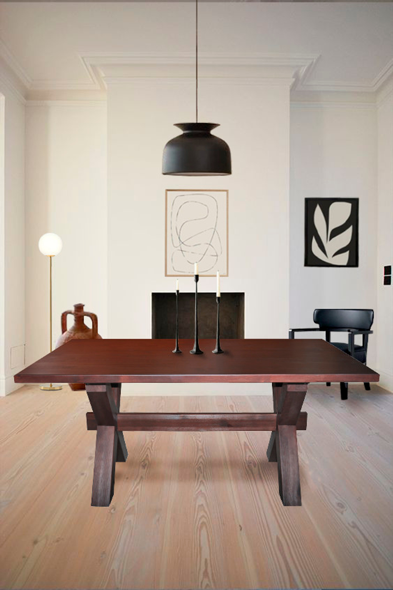 Стол обеденный Акадия 200 см, темно-коричневый