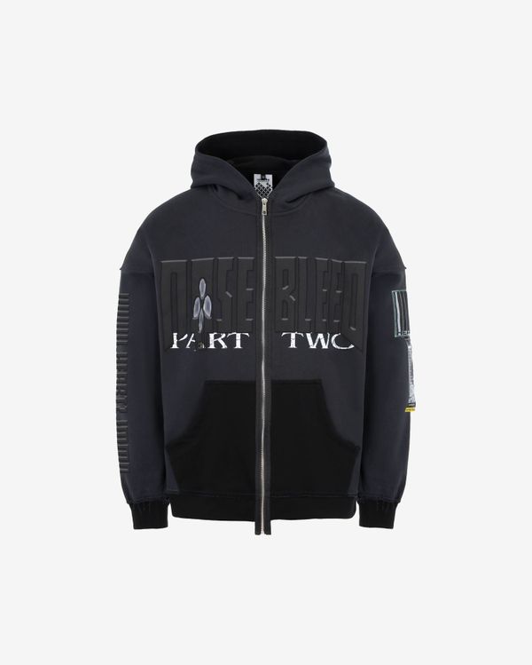 Худи zip Part-Two:Dark Two-Tone Distressed черное - фото 1
