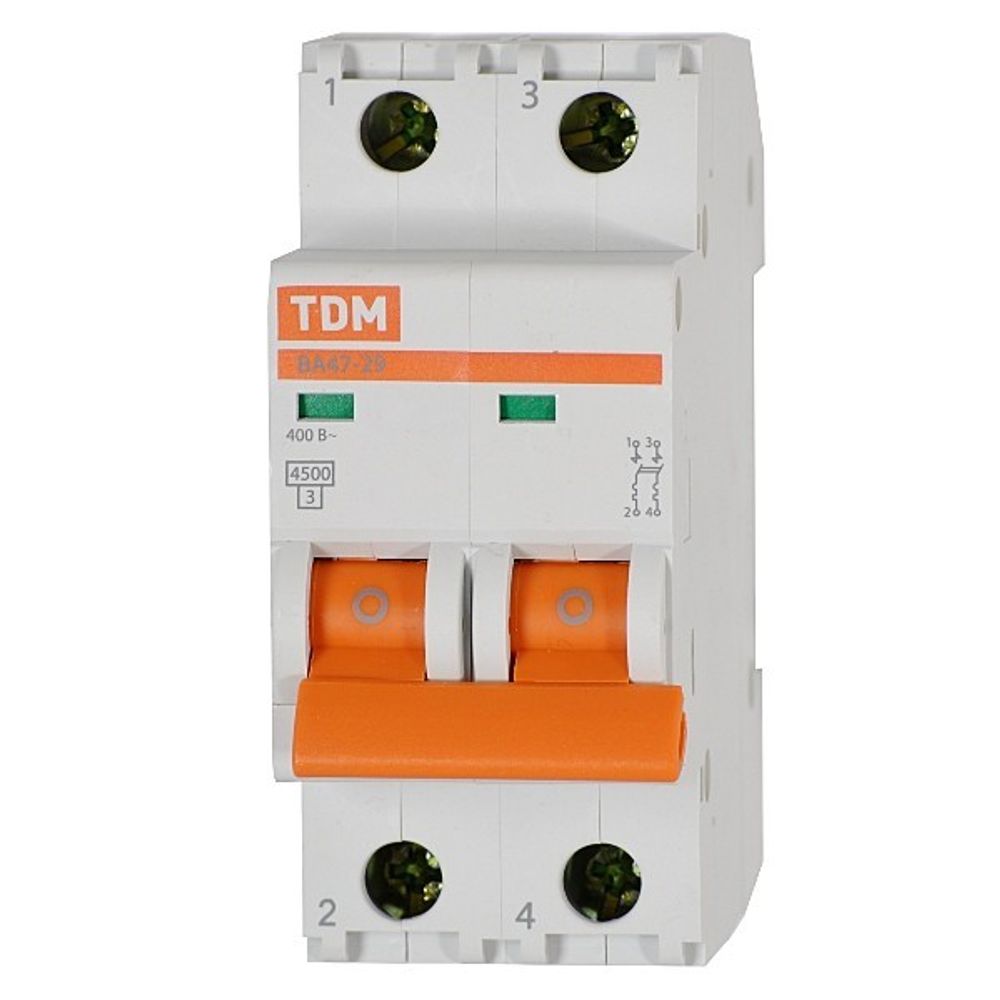 Выключатель автоматический TDM 2 полюса 32 А
