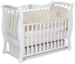 Кровать детская «Luiza» (3) автостенка, универсальный маятник (белый)