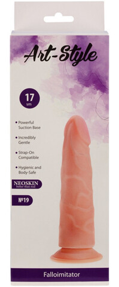 Реалистичный фаллоимитатор Art-Style Neoskin №19 , вторая кожа (19 см , телесный) (Цвет: телесный)