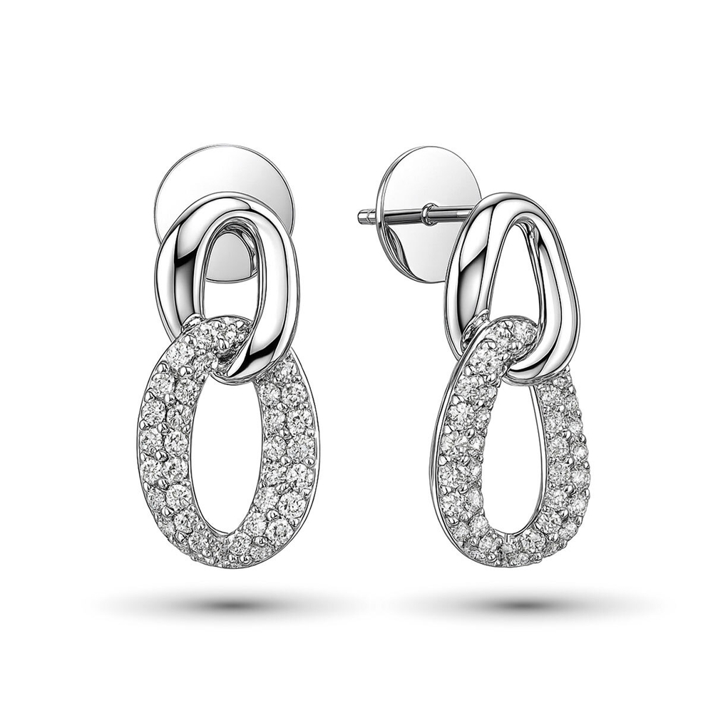 Серьги из белого золота 585 пробы ш/к 2000001834459