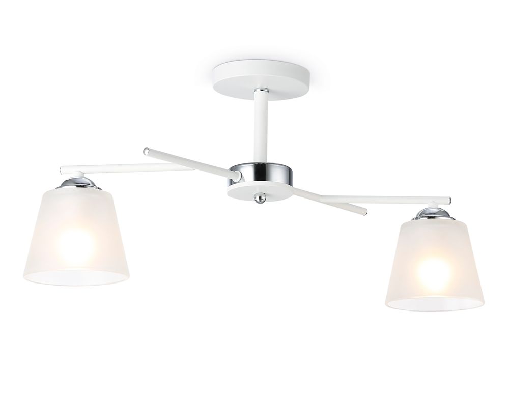 Светильник подвесной TR303201/2 WH/CH/FR белый/хром/белый матовый E27*2 max 60W 470*370*260