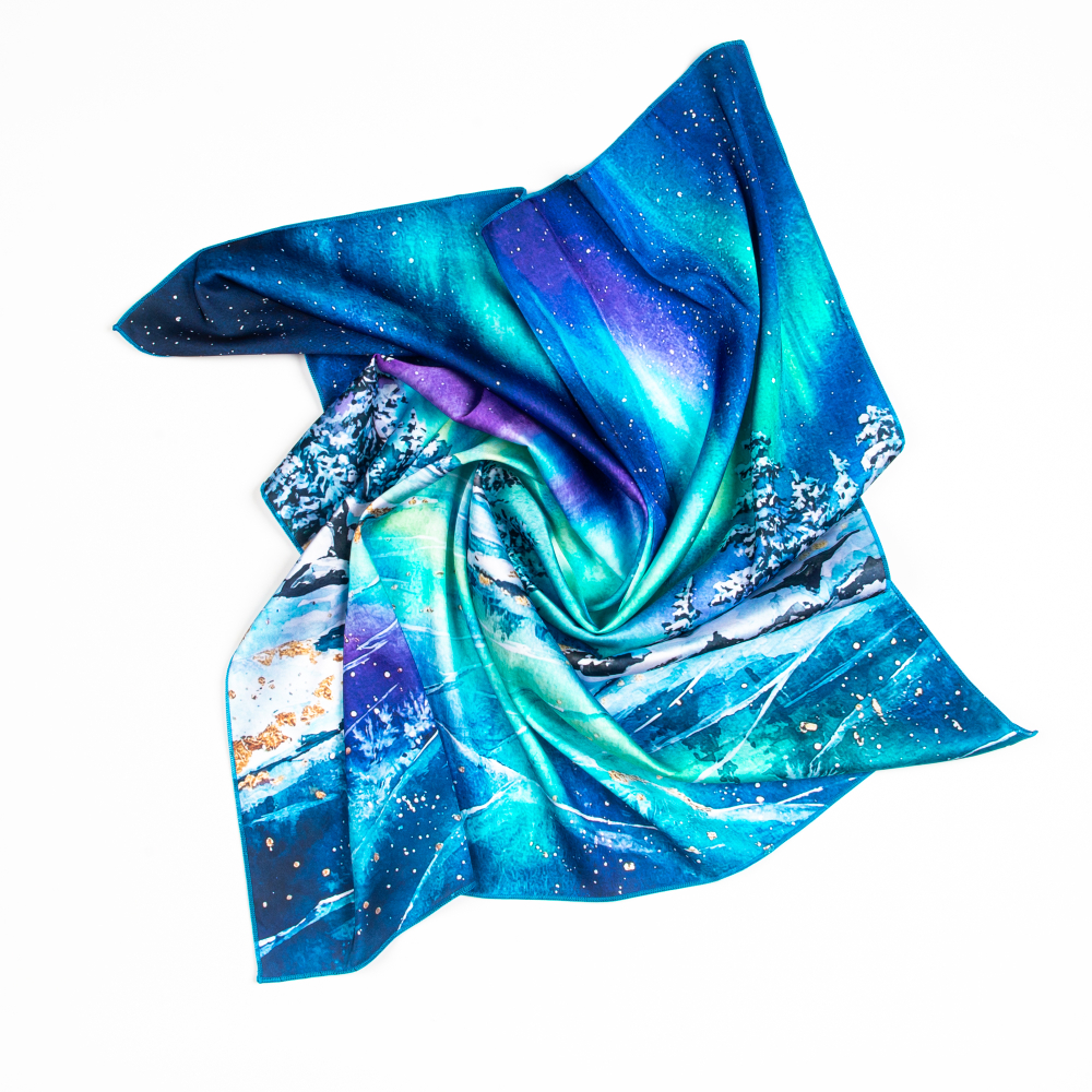 Шейный платок «Северное сияние», 70×70 см
