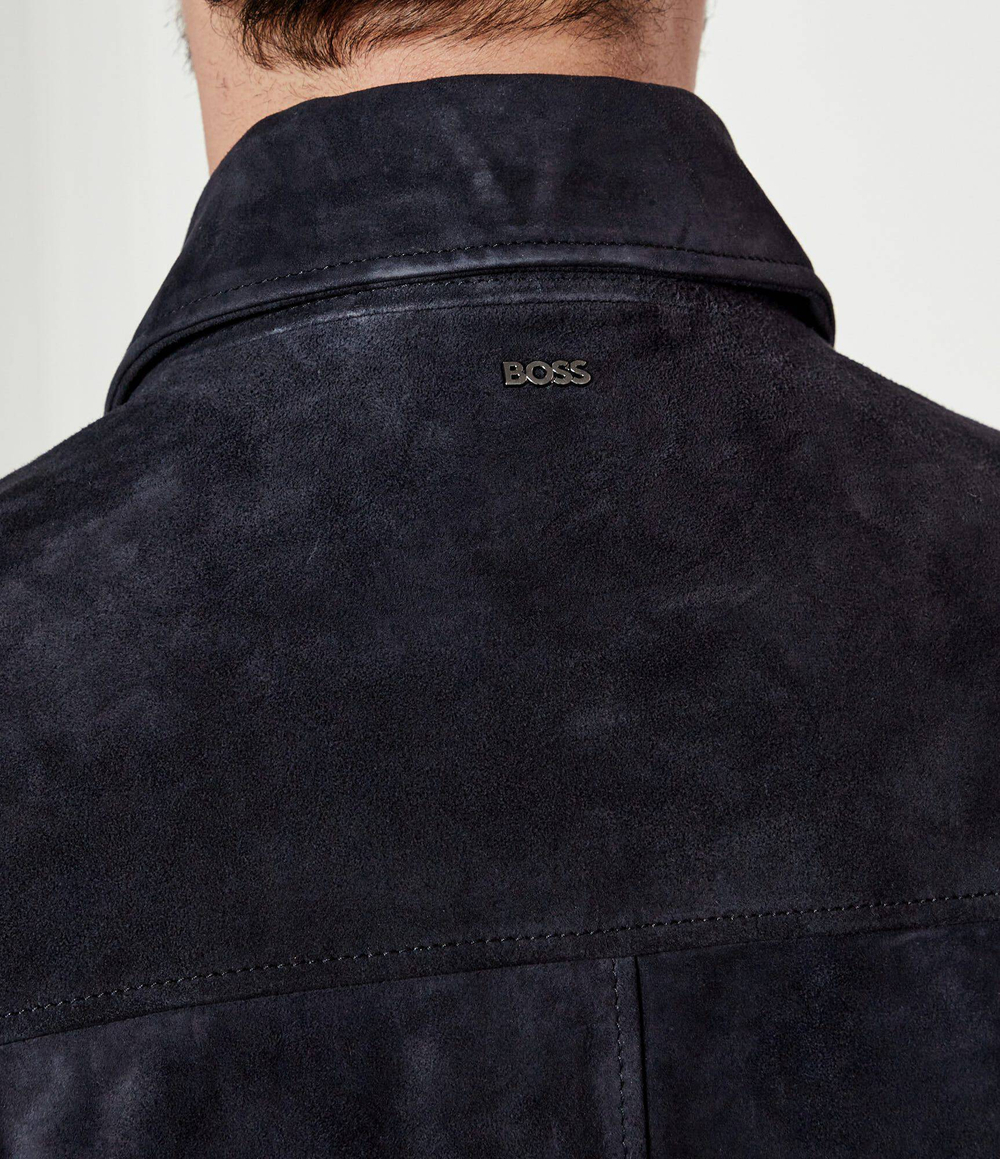 Кожаная куртка H-Malbano5 BOSS BLACK - темно-синий(50528014)