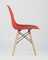 Eames Style DSW красный пластик, стальной каркас, натуральный массив бука