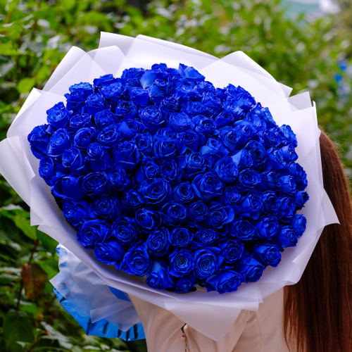 Купить Букет 101 синяя роза