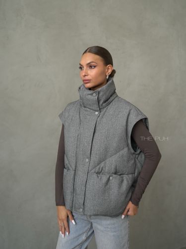 Графитовый пуховик-трансформер на молнии