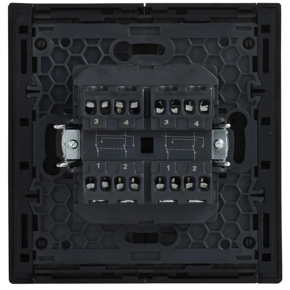 FORTE&PIANO Выключатель 2-клавишный перекрестный 10А FP209M металл белый IEK