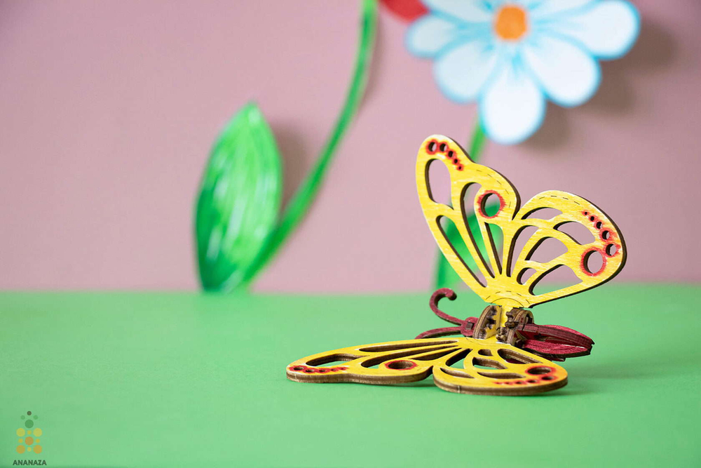 Бабочка UNIT (UNIWOOD) - Деревянный конструктор, 3D пазл, сборная модель