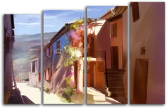 Модульная картина "Старые улочки"