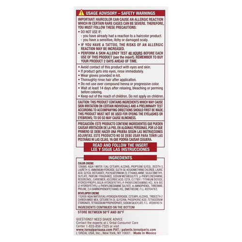 L'Oréal, Excellence Creme, Triple Care Color, 5 оттенков коричневого, 1 нанесение